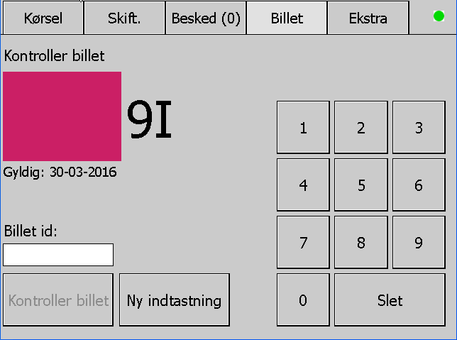 Grafik der viser, hvordan man skal kontrollere en billet i Midttrafik app.