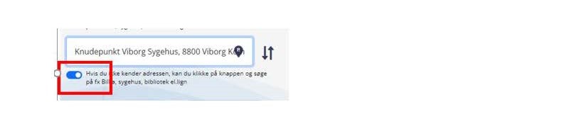 Illustration der viser, hvilken knap der skal aktiveres, når der skal søges på et knudepunkt